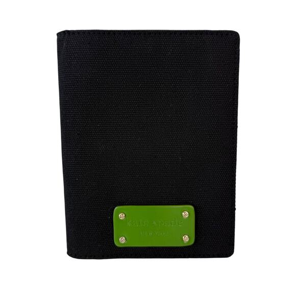 Kate Spade Elyce Black Green Canvas Brag Book Photo Album with Box 6.5" x 5" - Picture 2 of 13